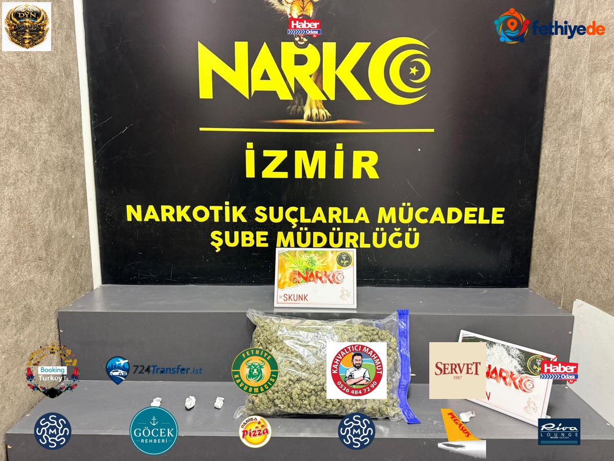 İzmir Konak'ta 1 kilo 855 gram skunk ele geçirildi, 2 şüpheli gözaltına alındı