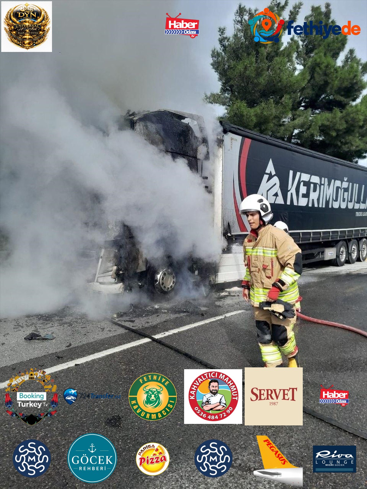 Hatay'ın Belen ilçesinde alev alan tır itfaiye ekiplerince söndürüldü