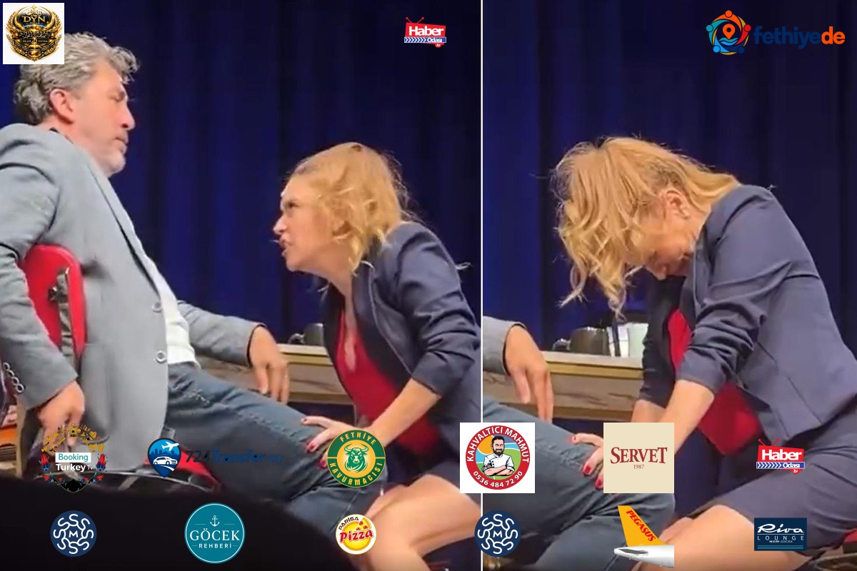 Evrim Alasya ve Emre Kınay'ın tiyatro oyununda dikkat çeken anlar