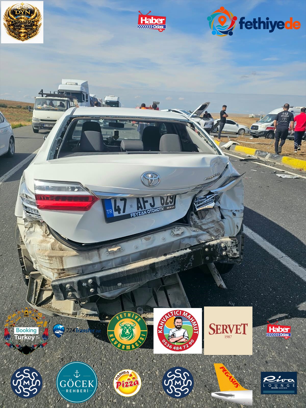 Mardin Nusaybin'de tır, SUV ve otomobilin karıştığı kazada 5 kişi yaralandı
