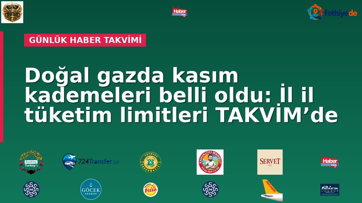 Doğal gazda kasım kademeleri belli oldu: İl il tüketim limitleri TAKVİM’de