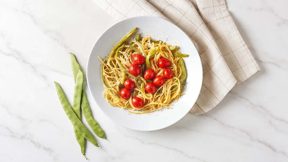 Taze Fasulyeli Spagetti Tarifi